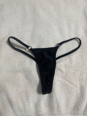 Women's Black Minimal Coverage Thong bikini and top